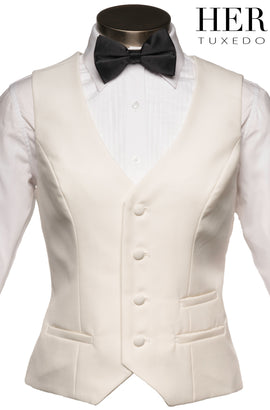 Classic Ivory Waistcoat (Slim Fit) - Her Tuxedo