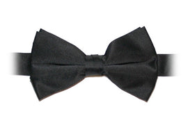 Classic Black Poly Dupion Bow Tie - Her Tuxedo