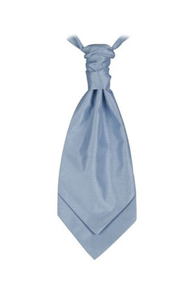 Dusky Blue Poly Dupion Cravat - Her Tuxedo