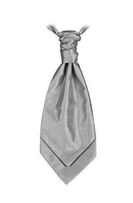 Light Gray  Poly Dupion Cravat - Her Tuxedo