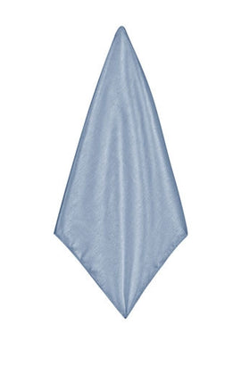 Dusky Blue Poly Dupion Handkerchief - Her Tuxedo