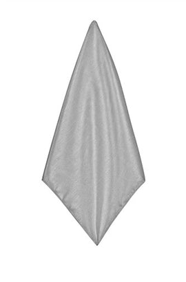 Silver Gray Poly Dupion Handkerchief - Her Tuxedo
