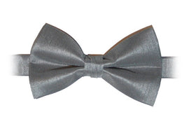 Silver Gray Poly Dupion Bow Tie - Her Tuxedo