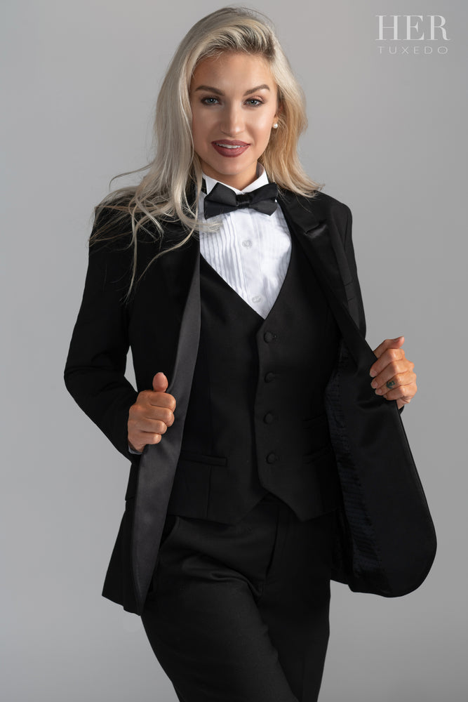 Slim-Fit Black Tuxedo Pant