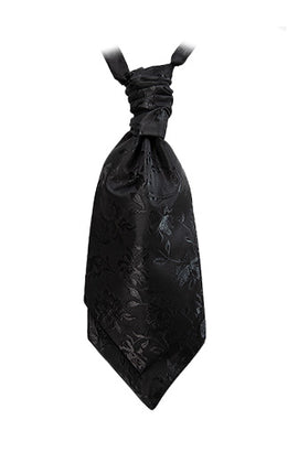 Black Onyx Opulent Damask Cravat